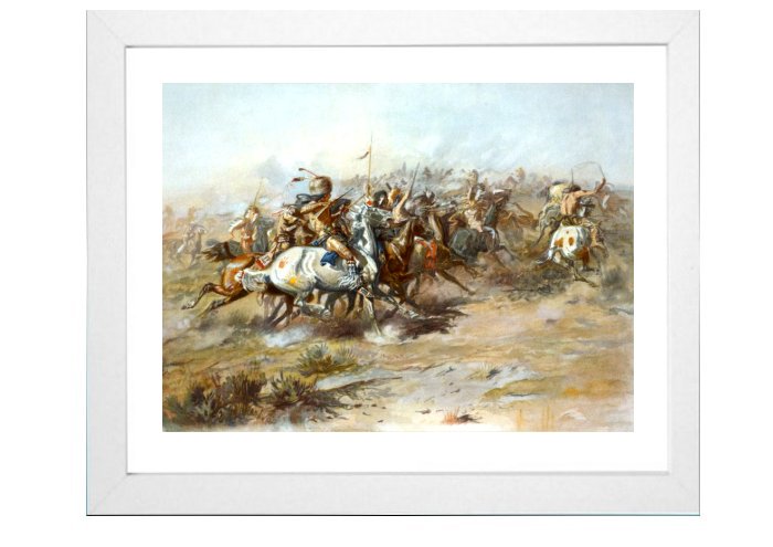 Charles Marion Russell The Custer Fight Framed Print
